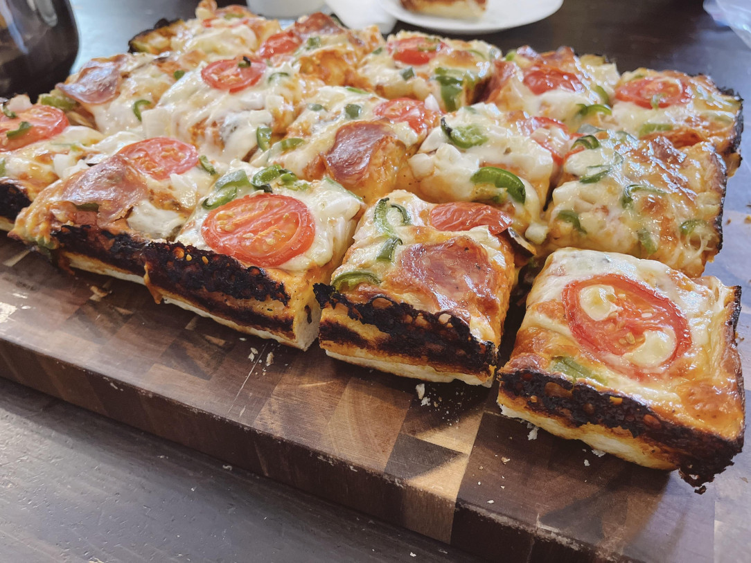 Sourdough Sicilian style pizza