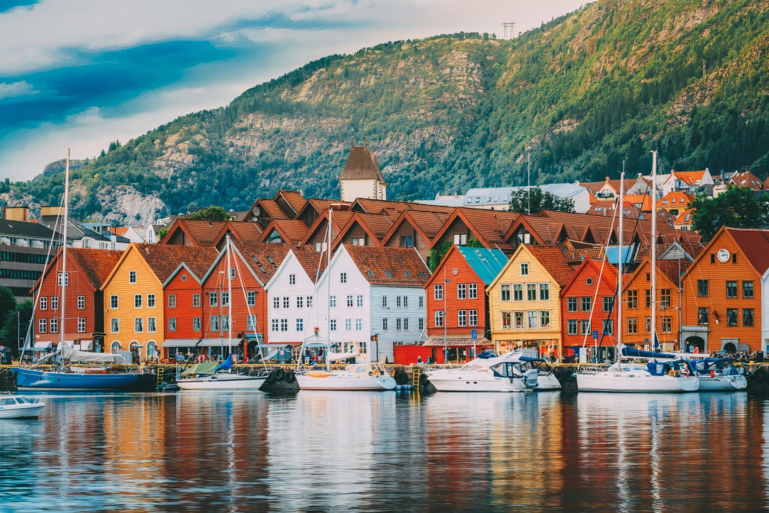 Houses by the sea. Bergen, Norway