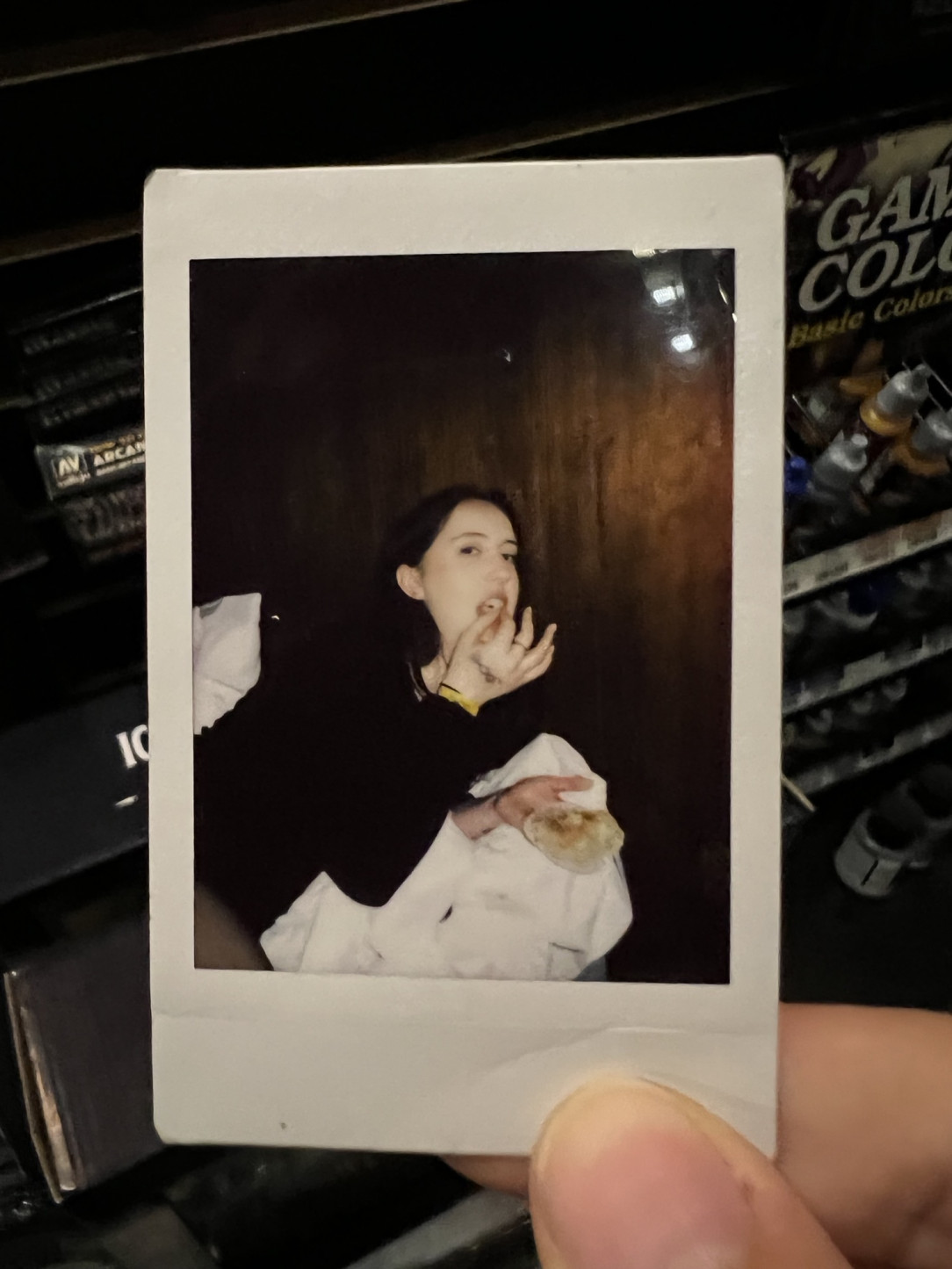 Polaroid found on a shelf in a game cafe