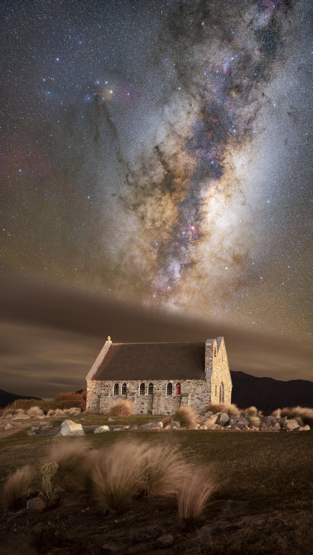 Milky Way over iconic New Zealand church