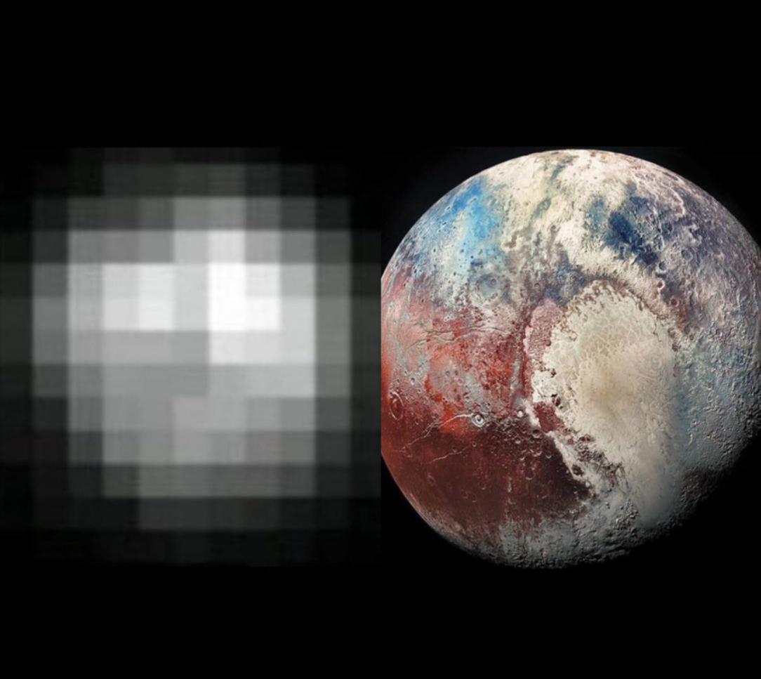 Photos of Pluto - 24 years apart (1994-2018)