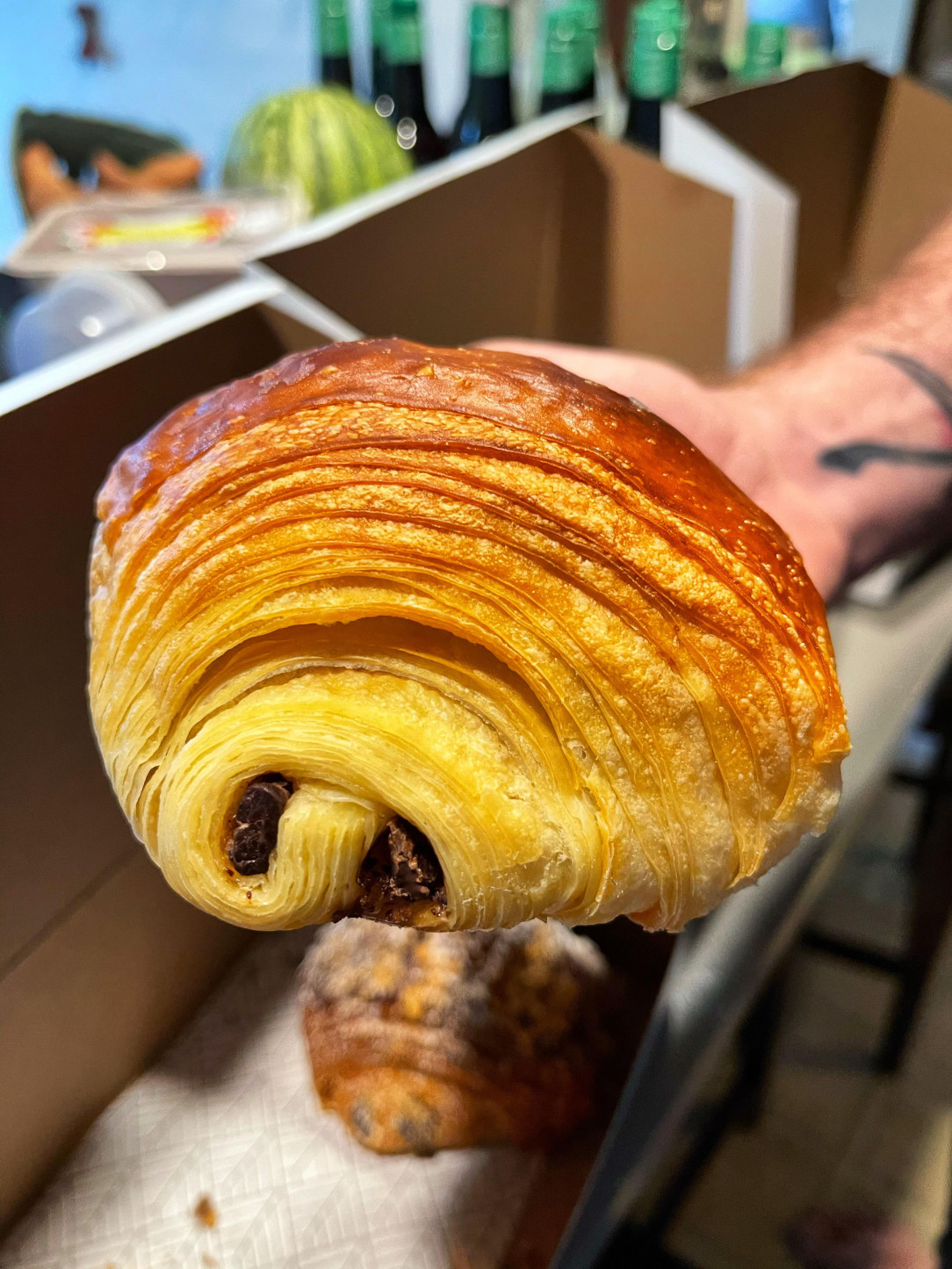 Chocolate croissant from BLVL in Portland, ME