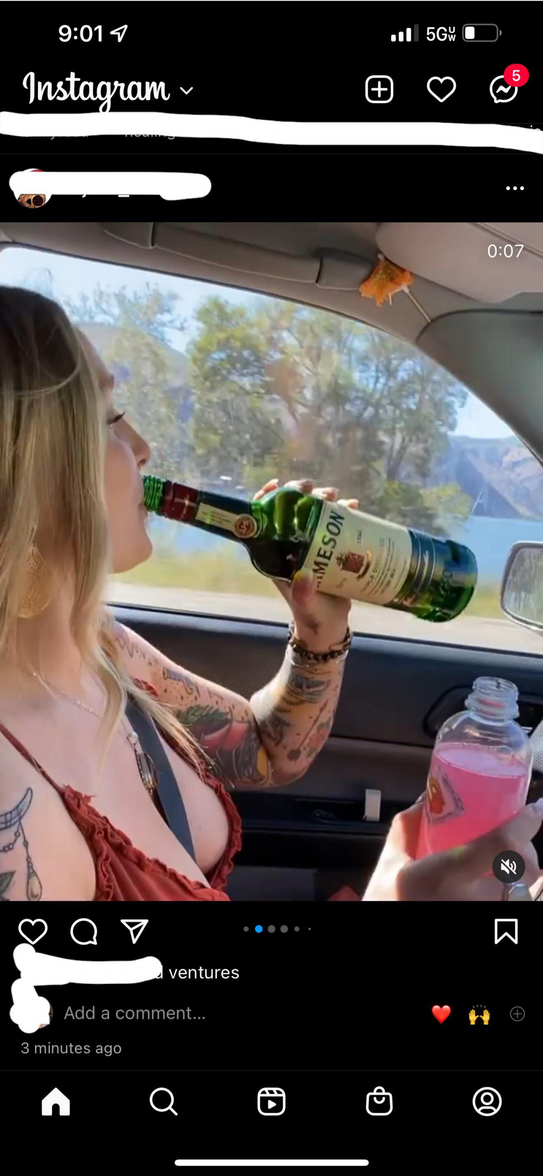 Drinking and driving and posting it to social media