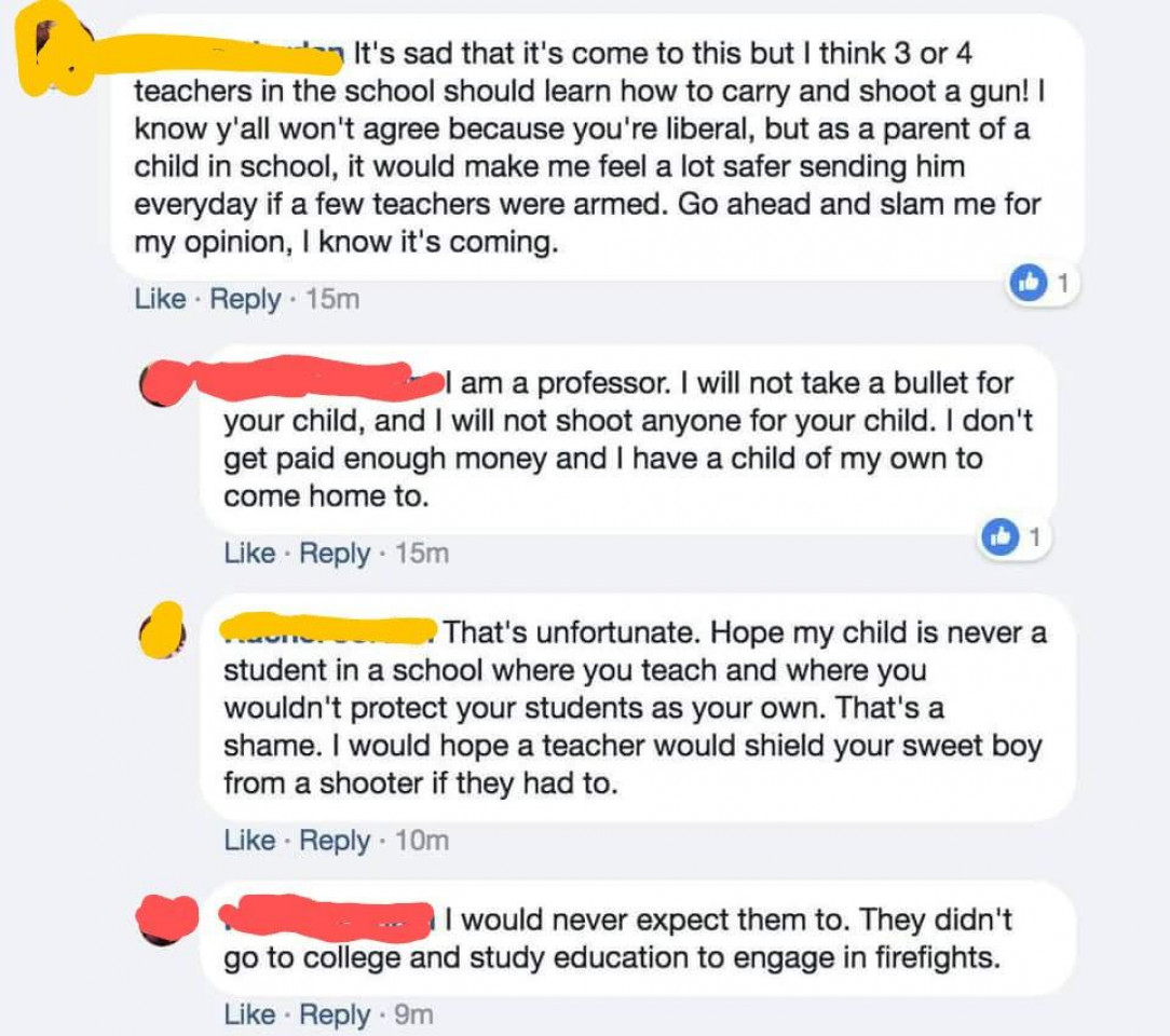 A conversation between a professor and an insane parent