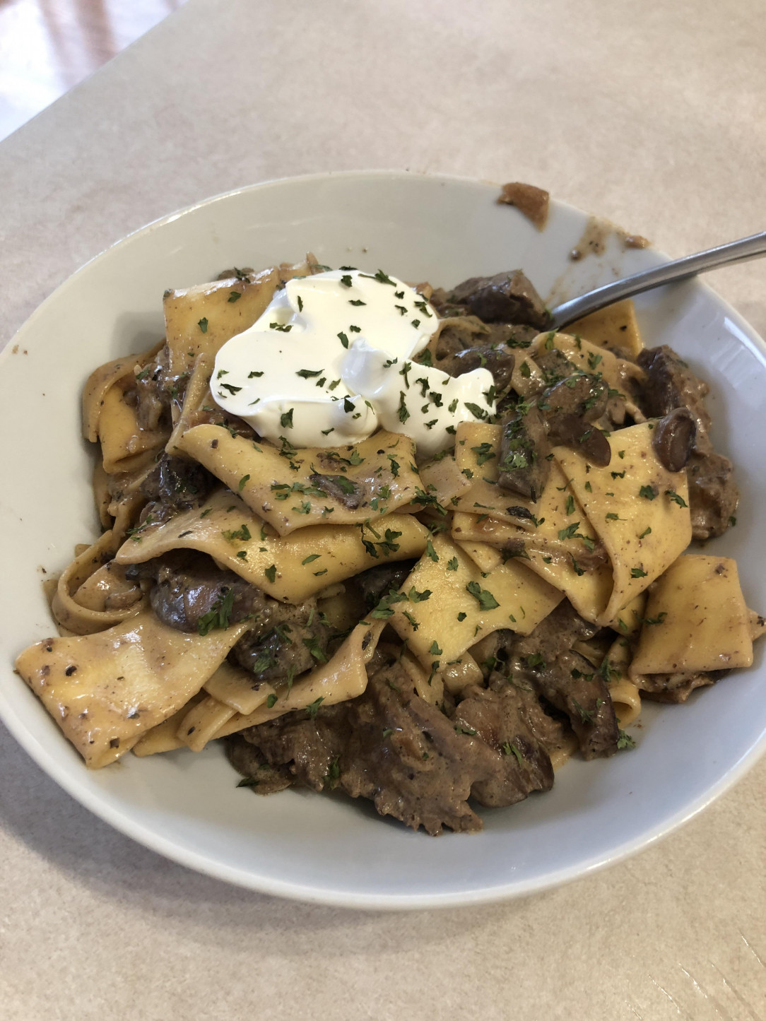 Beef stroganoff