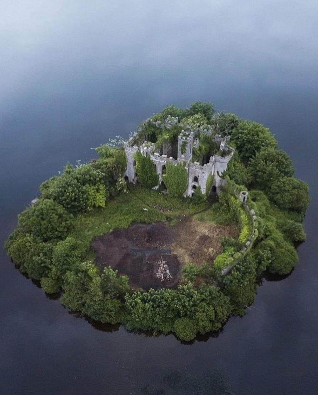 Castle Ruins on an island in Ireland