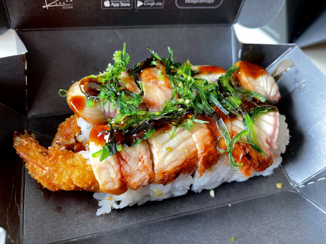 Eel and shrimp sushi