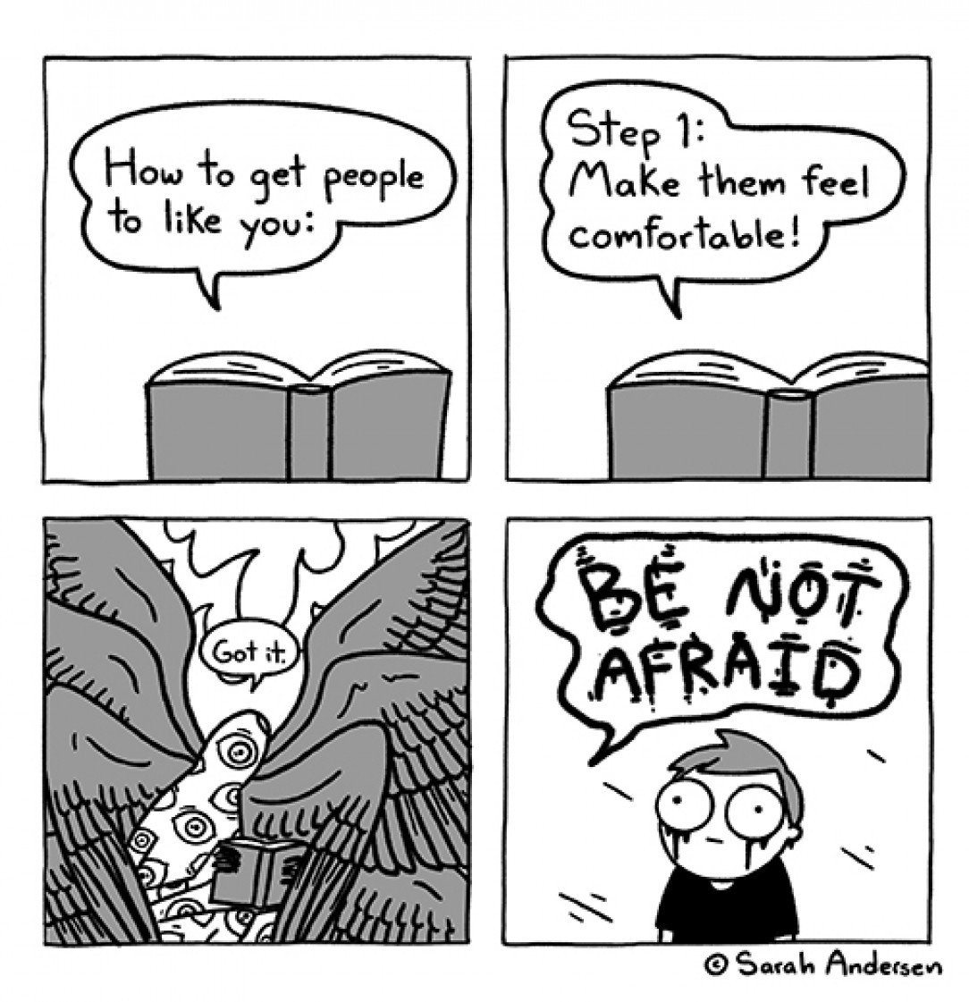 How to get people to like you? (comic by Sarah Andersen)