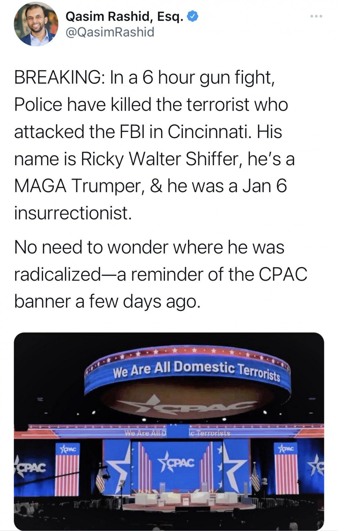 “We are all domestic terrorists. ”