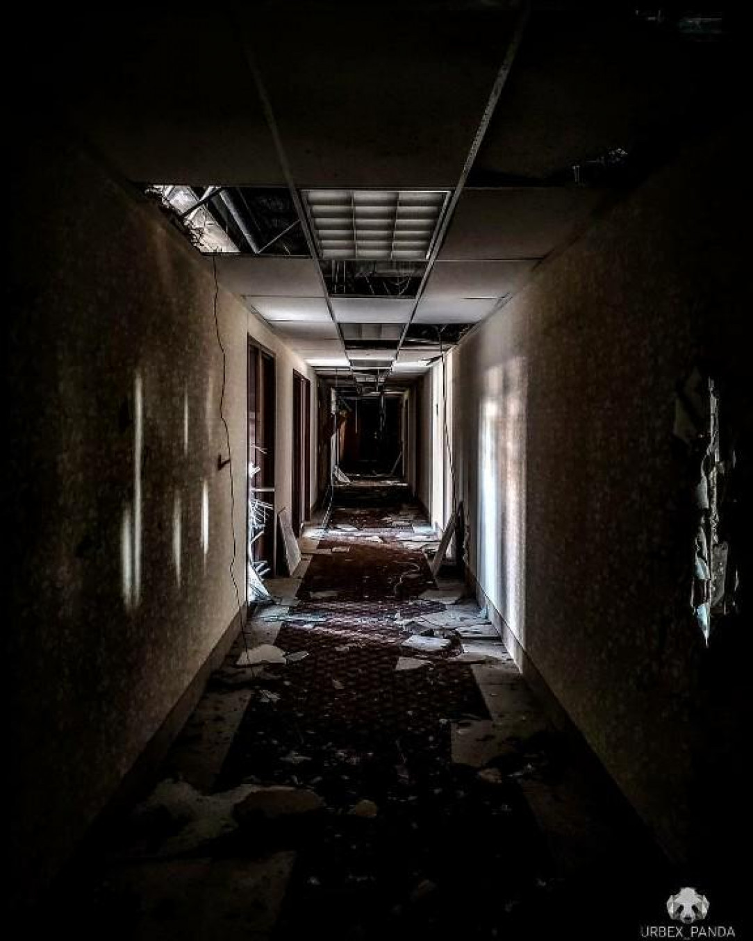Oddly Terrifying Hallway Inside Abandoned Medical Center