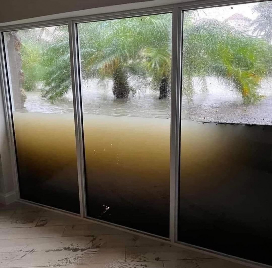 Home in Florida showing the effects of Hurricane Ian