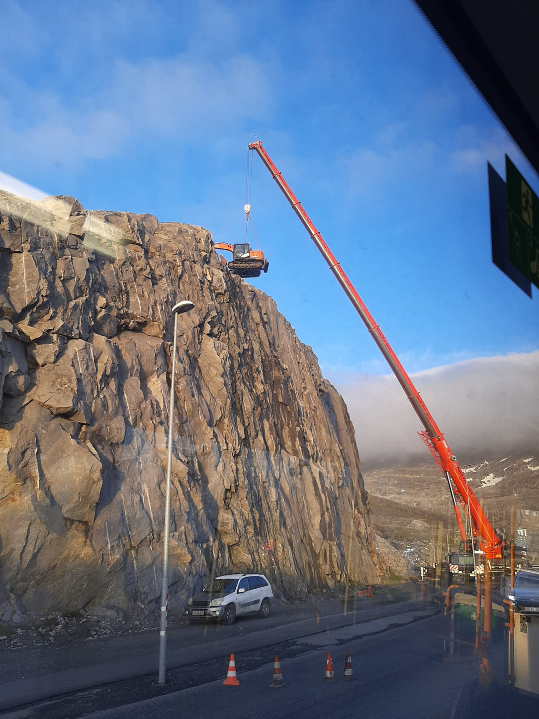 When the digger can&#039;t reach, you gotta improvise! (Nuuk, Greenland)