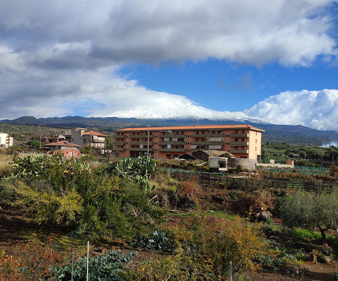 Mount Etna covered in snow seen from the west, pic taken this morning