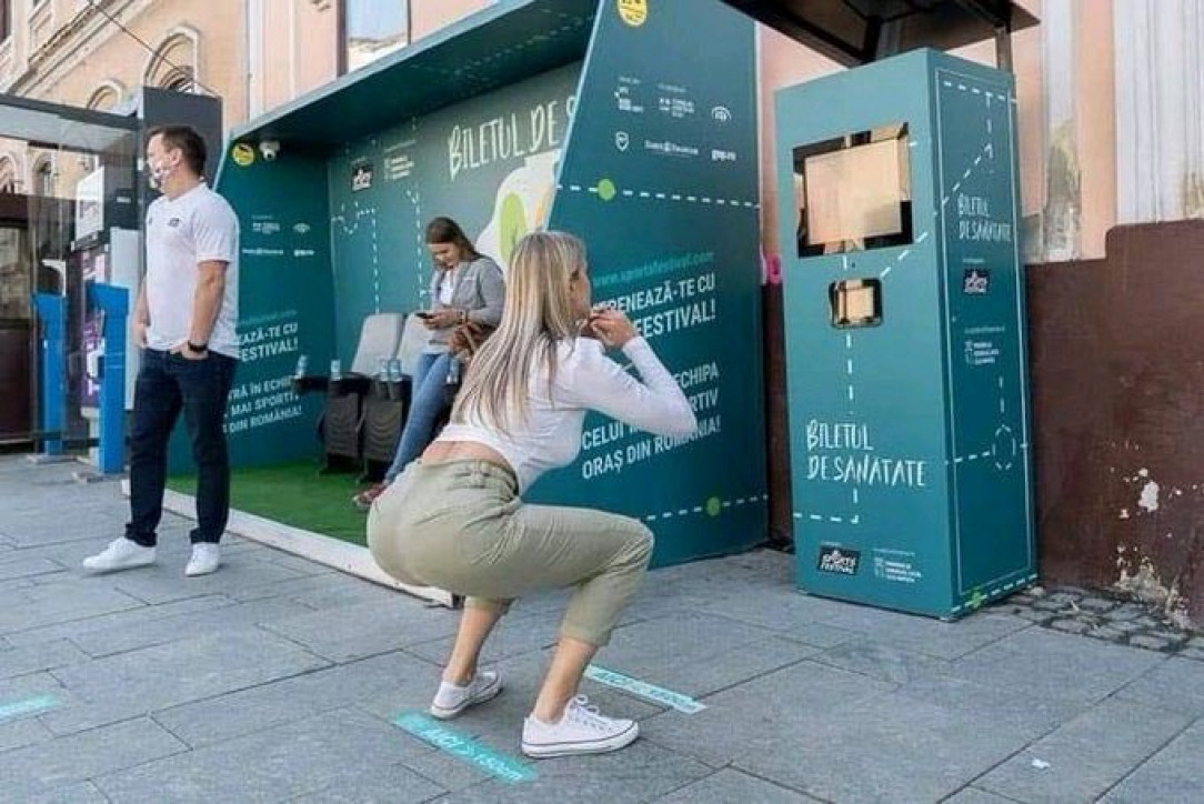 Residents of Cluj-Napoca, Romania, can get a free bus ride if they do 20 squats