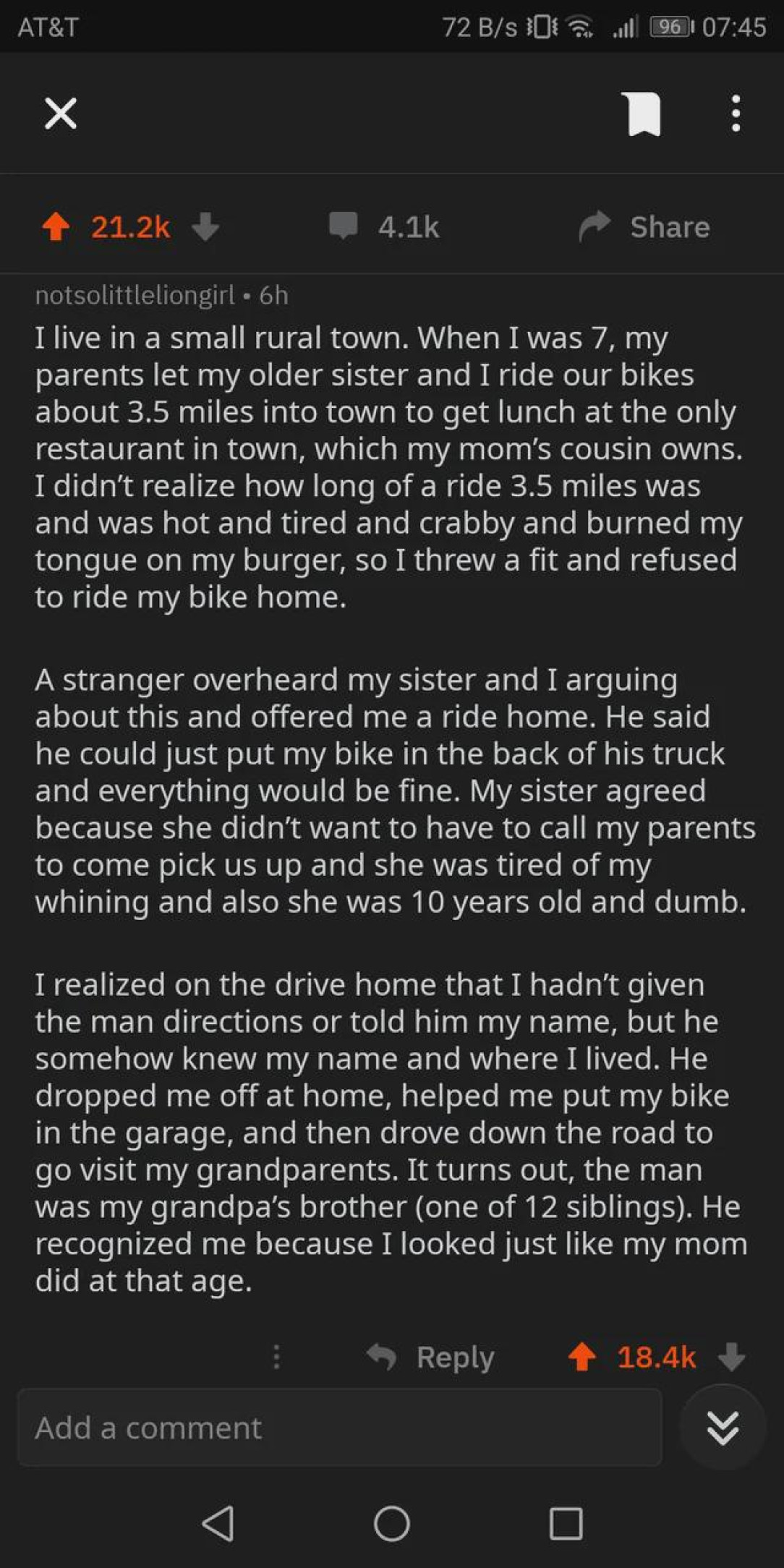 A little girl gets a ride from a stranger