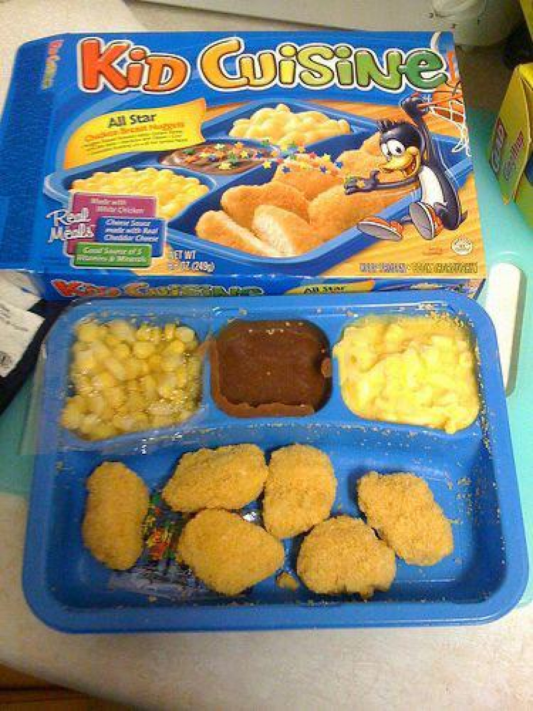 Kid Cuisine. 90% chance you had corn in your brownie