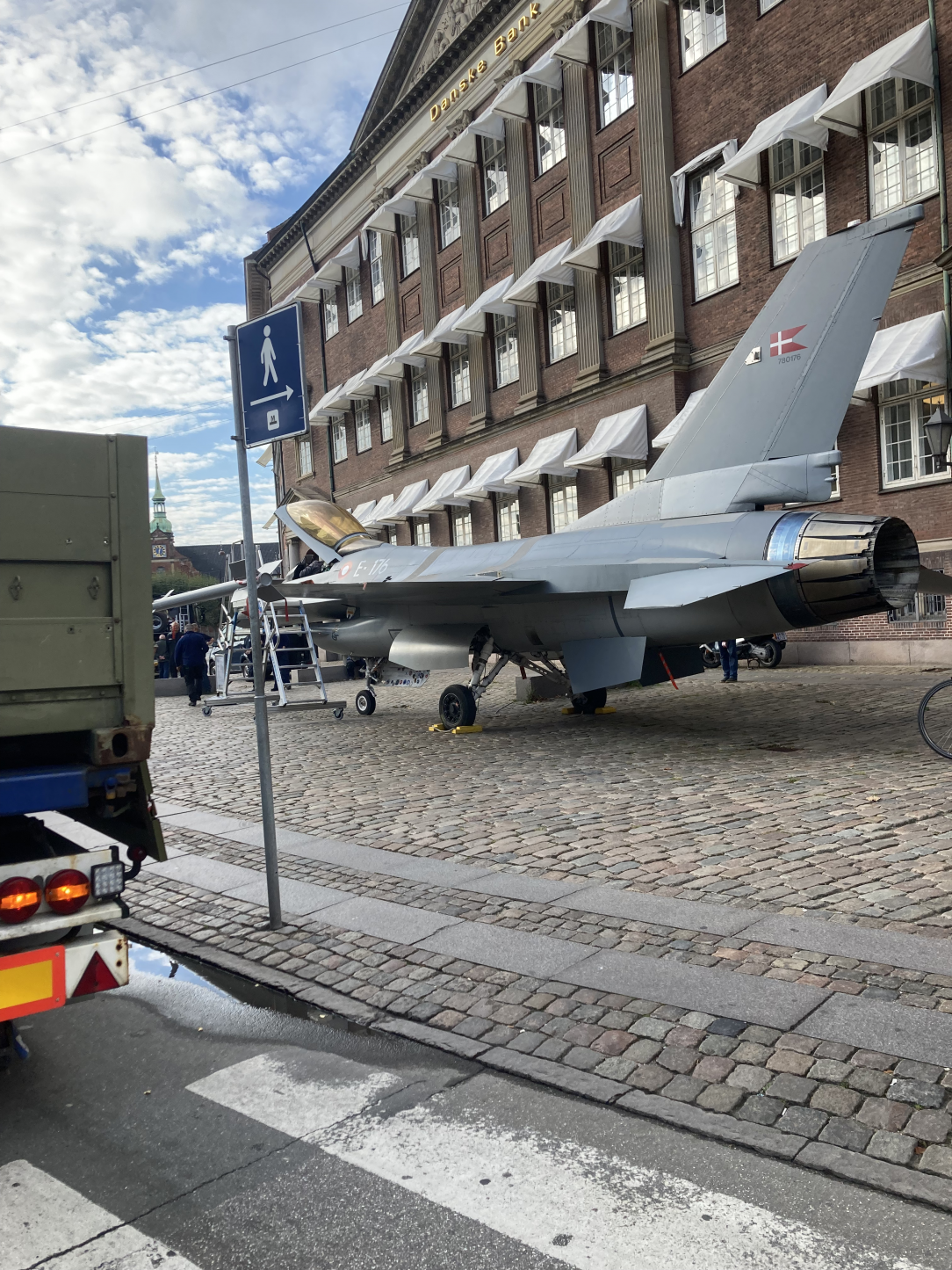 Someone left a fighter jet on the side walk in Copenhagen yesterday