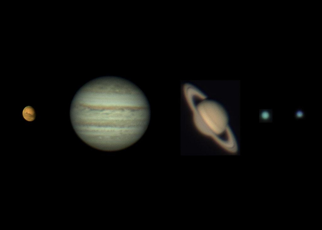 Five planets in one night