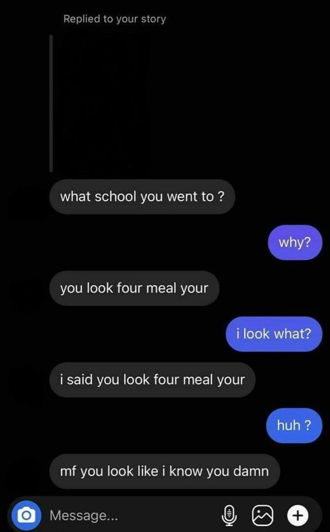 Girl looks four meal your