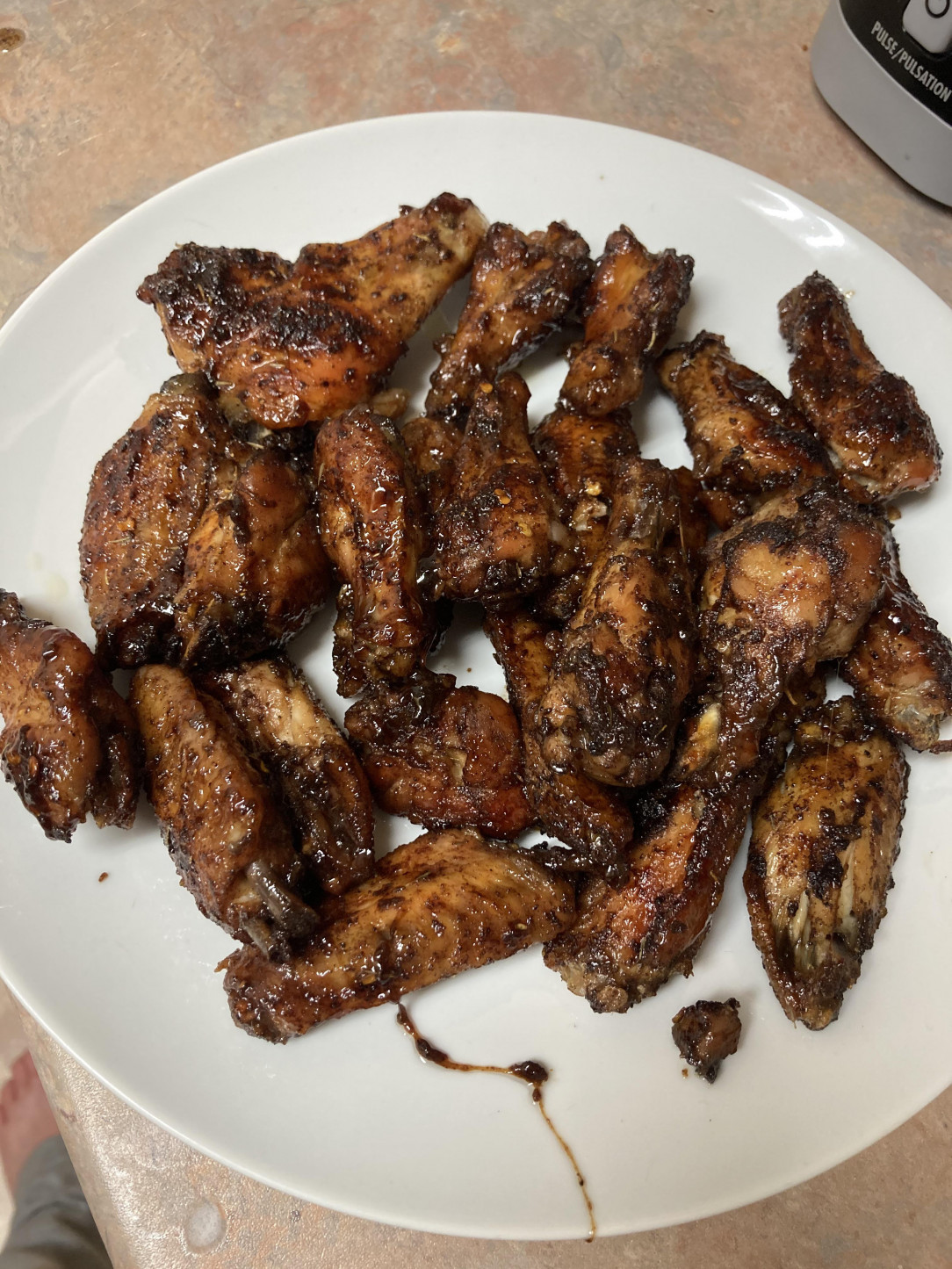 Maple Jerk Chicken Wings with real maple syrup and dry jerk seasoning