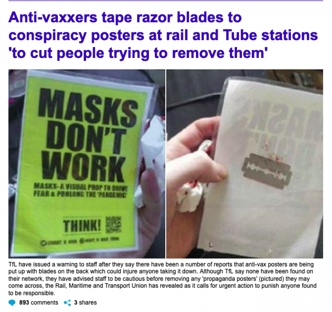 Using razor blades to insidiously hurt people