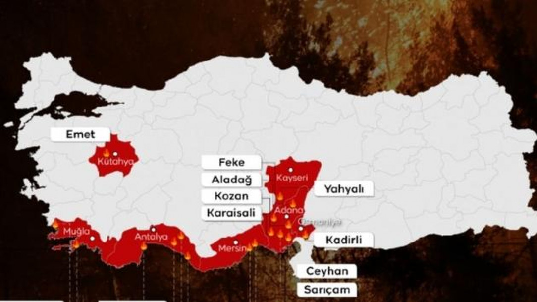 Active Forest Fires in Turkey