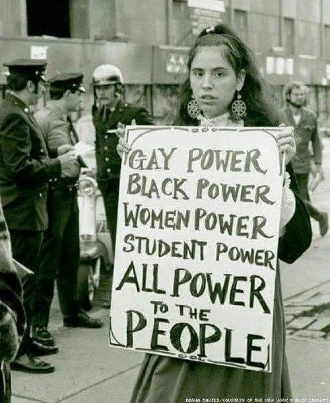 A protester from 1970 photographed by Diane Davies