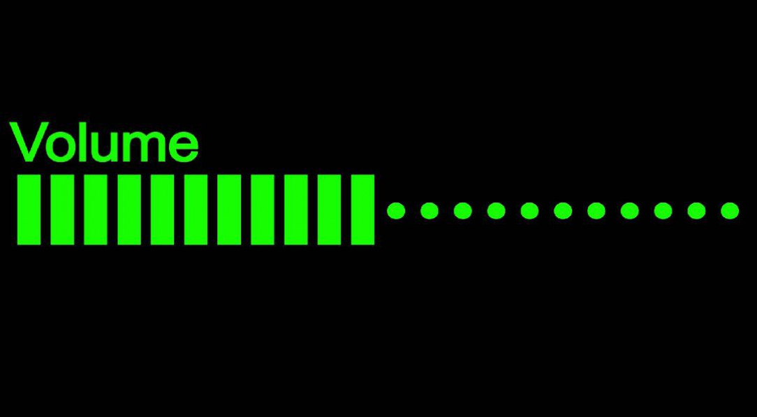 The green volume bars