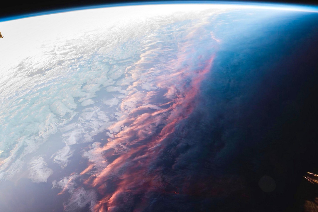This is what a sunset on Earth looks like from space