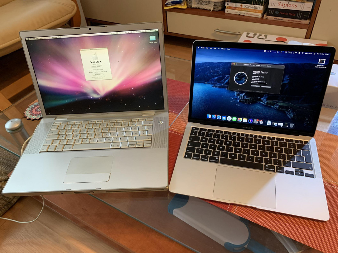 First Intel chip Macbook vs first Apple M1 Macbook