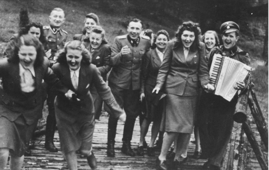 Nazi members at Auschwitz having fun in their down time