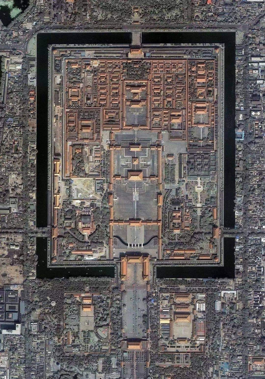 Aerial shot of the Forbidden City, Beijing