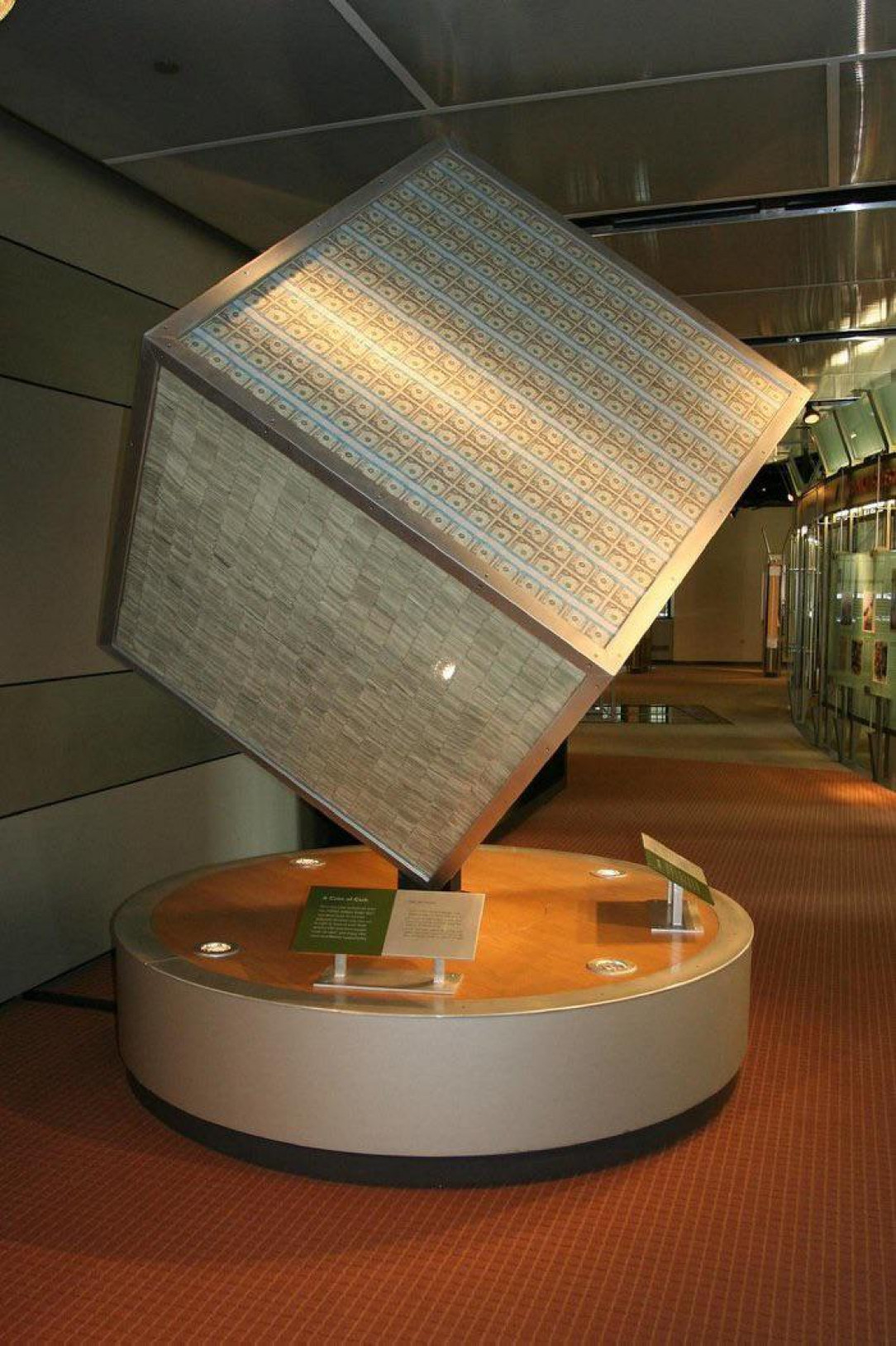 Check out this cube of one million dollars in one dollar bills; displayed at the Federal Reserve Bank Museum in Chicago