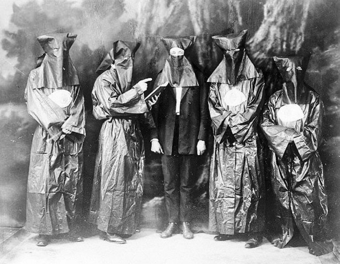 The anti-KKK group known as the &quot;Knights of the Invisible Jungle of the Tiger&#039;s Eye, &quot; circa 1921