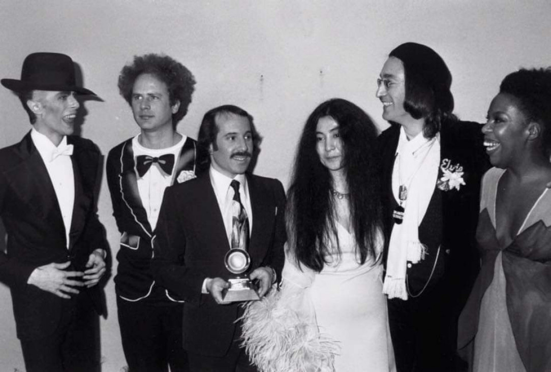 David Bowie, Art Garfunkel, Paul Simon, Yoko Ono, John Lennon &amp;amp; Roberta Flack, NYC, 1975