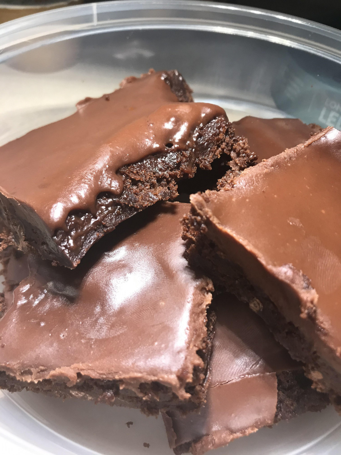 Brownies with chocolate ganache