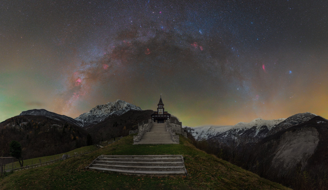 Starry sky above Javorca, Slovenia EU