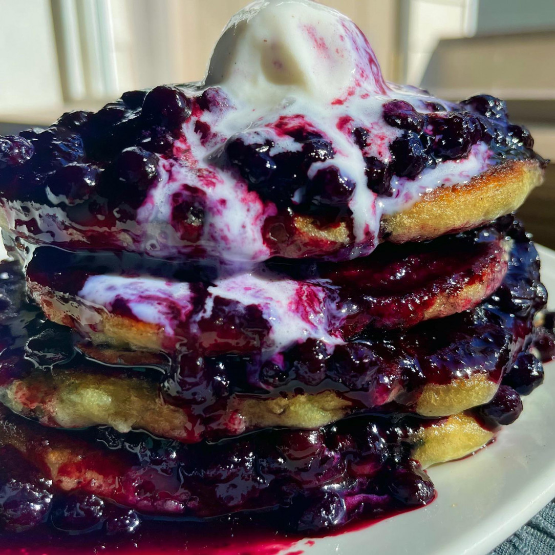 Blueberry pancakes