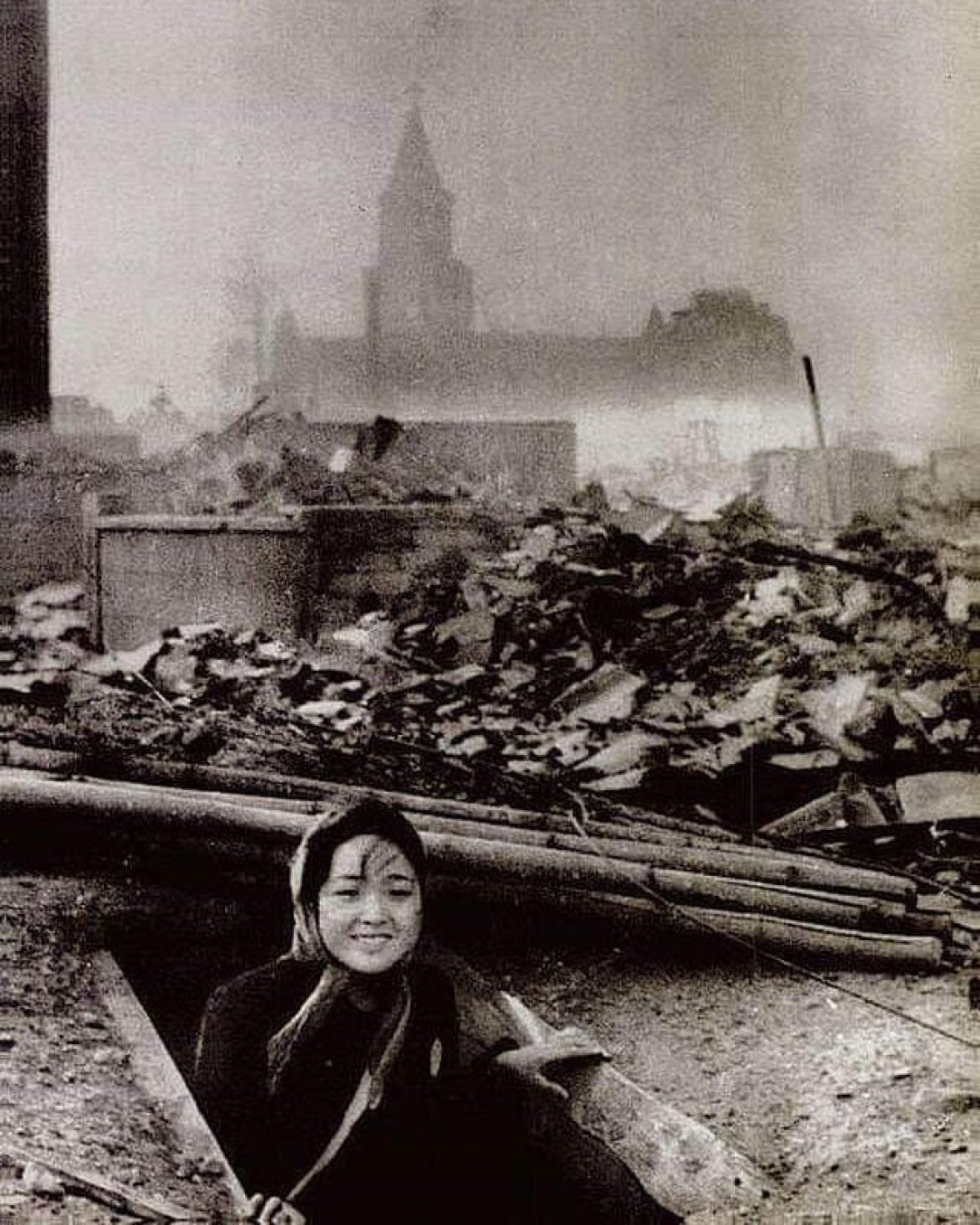 A young woman who survived the atomic bombing of Nagasaki, August 1945