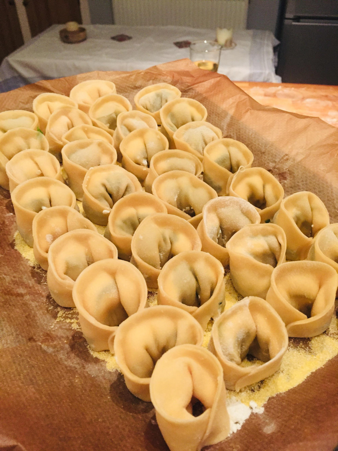 First time making tortellini. Keeping it simple with a classic spinach and ricotta filling