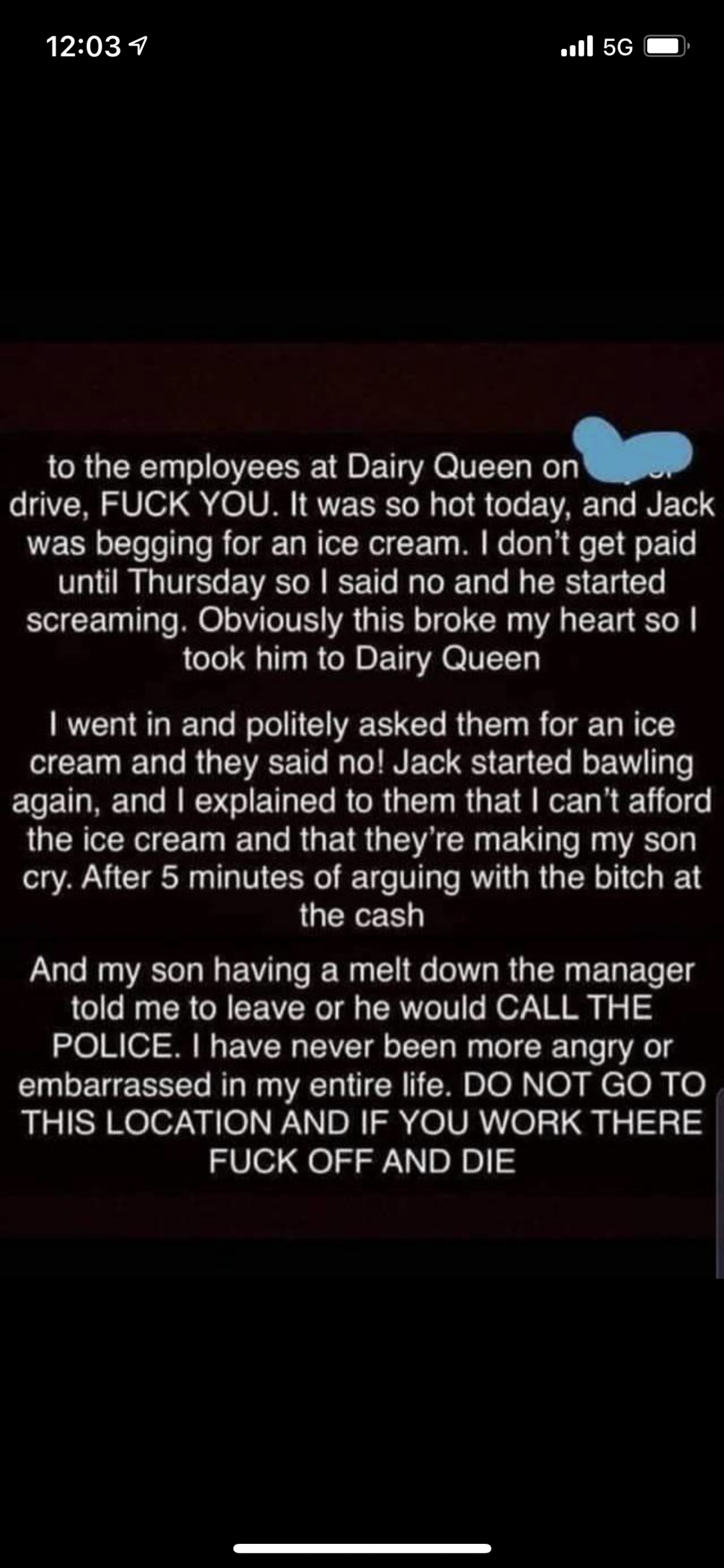 This person thinks their entitled to free food