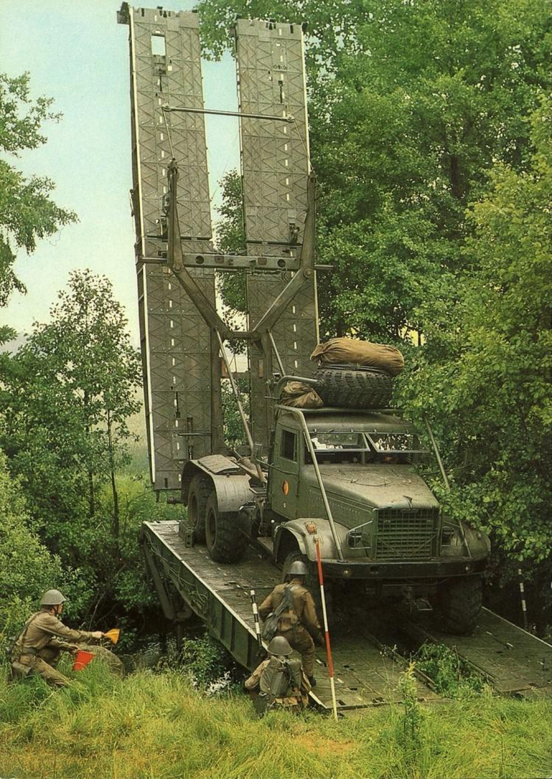 East German engineers assembling a bridge