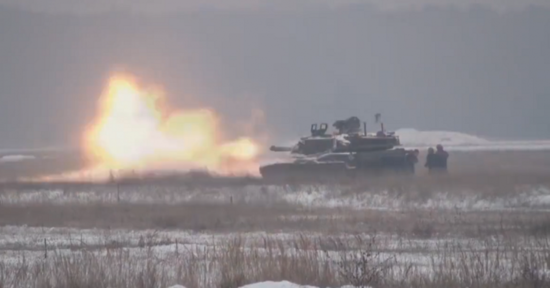 Abrams tank first shots fired in the Polish Army