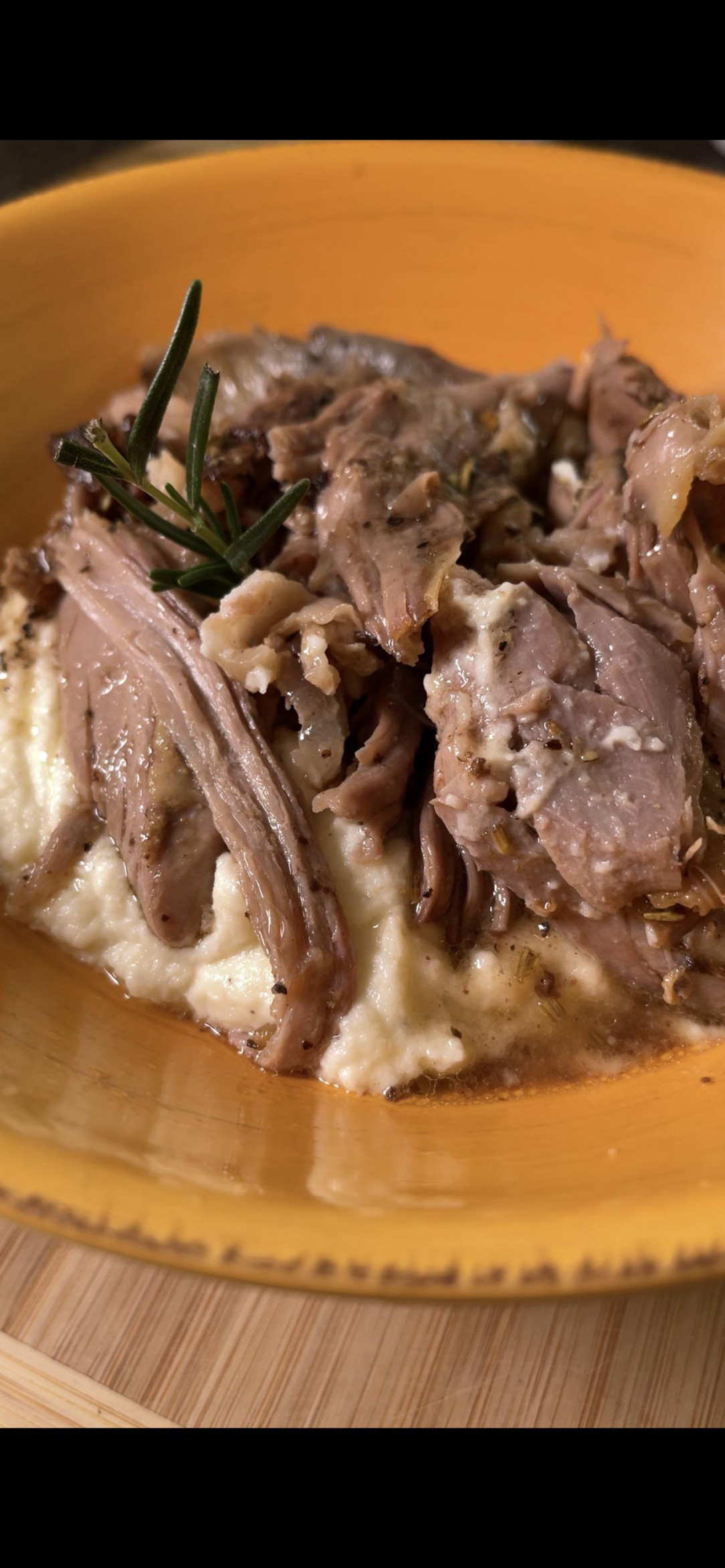 Some incredibly tender Lamb Shoulder, on a cloud of Cauliflower Purée
