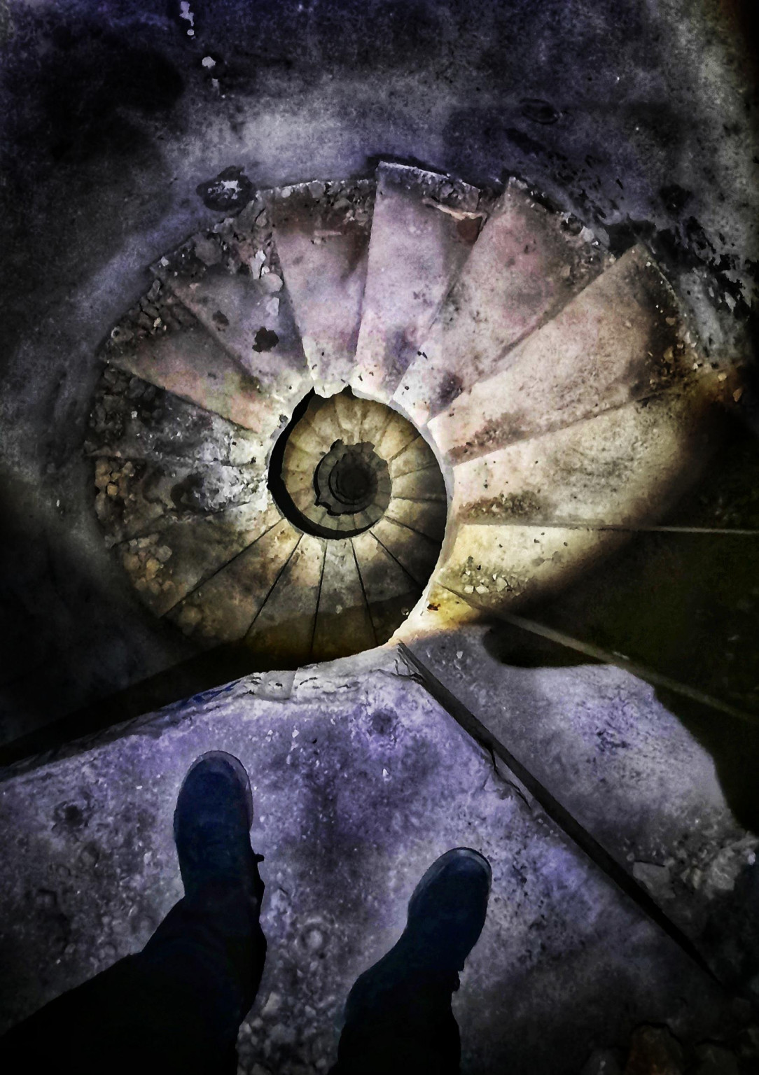 Went up and down this crazy spiral staircase in a huge abandoned WW2 Bunker (vid in comments)