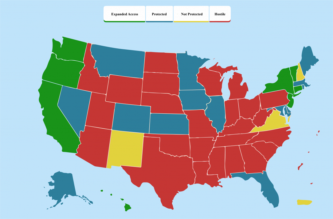 Recolored USA abortion map