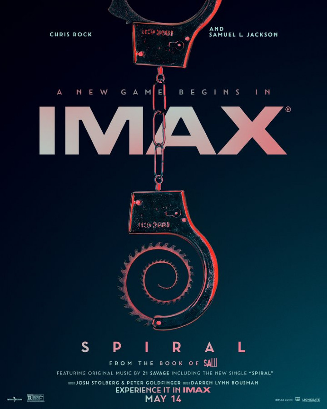 New IMAX poster for &#039;Spiral: from the book of saw&#039; - starring Chris Rock and Samuel L. Jackson