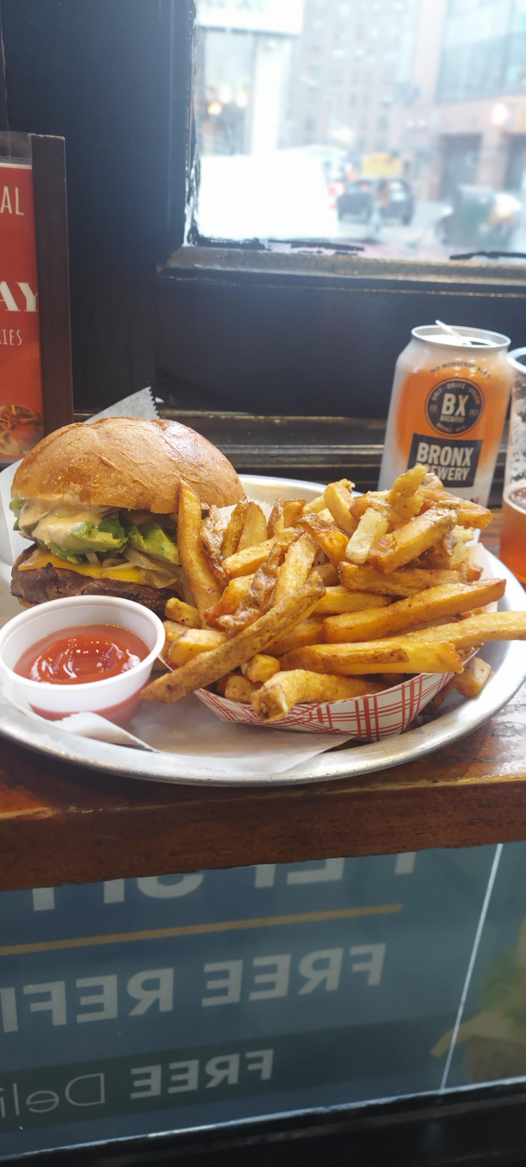 Cant go wrong with a classic, good old burger, fries and beer!