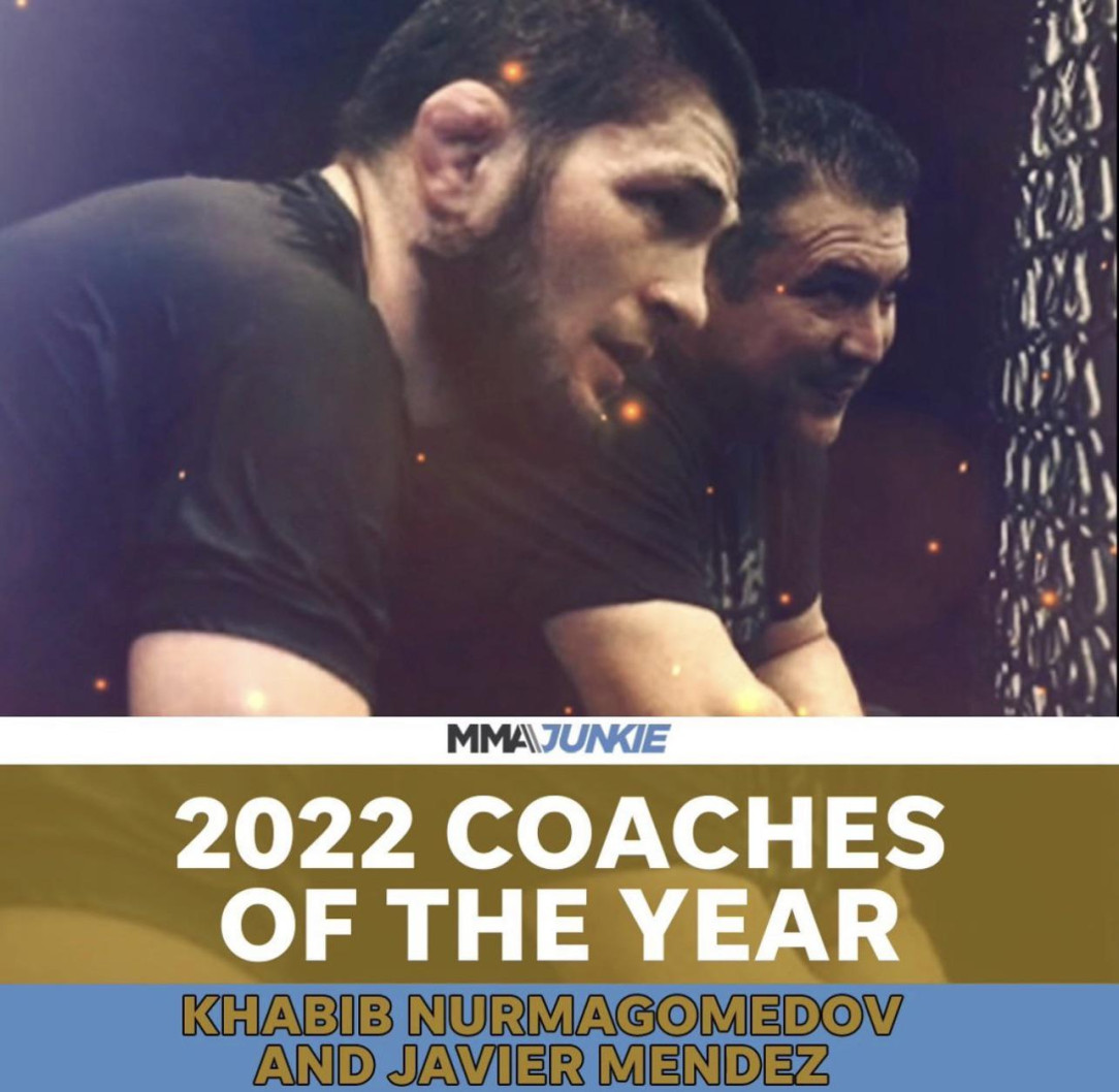 Khabib and Javier Mendez win coaches of the year award by MMAJUNKIE