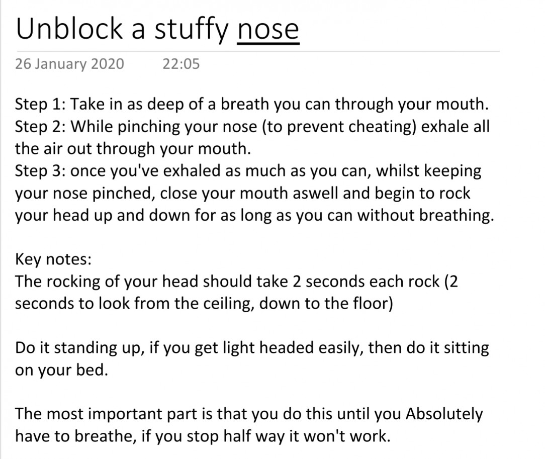 How to unblock a stuffy nose